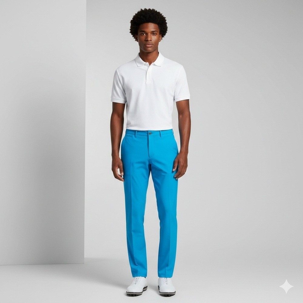 Original Penguin Mens Golf Pants Stretch Performance Flat Front Blue Size 38x32‎